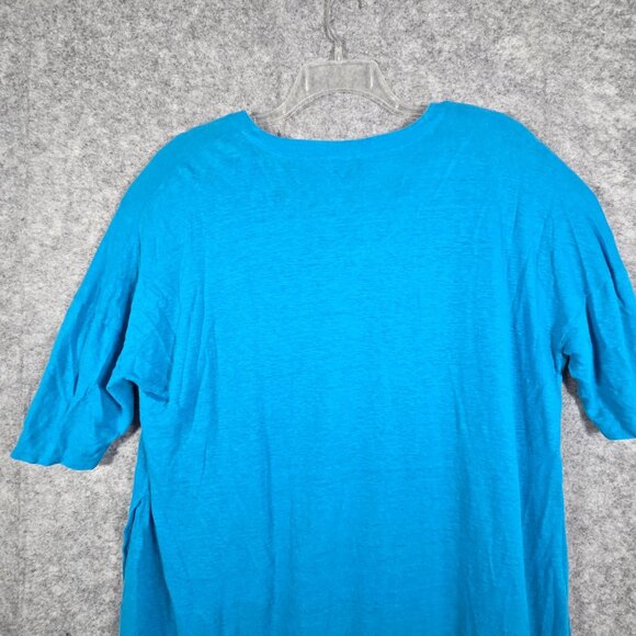 Vilebrequin A-Line Long Dress Kaftan Blue Linen Lagenlook 3/4 Sleeve Size S / M - Picture 7 of 8